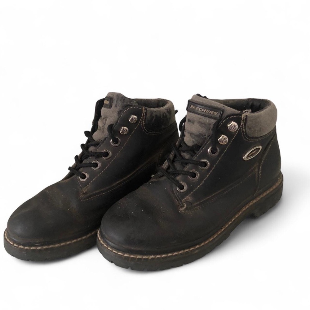 Skechers Y2K Heavily distressed Goth Grunge Streetwear Combat Ankle Lace Up Boot